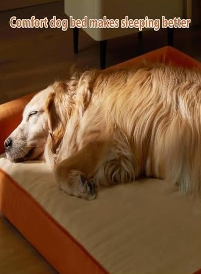gorgeous Dog Beds Memory Foam Large Bed Waterproof Layer for Labrador, Bulldog, Retriever, Poodle, Large Breed Dogbed (Orange, 47x29x4) - Image 3